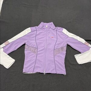 Nike Purple and White Full-Zip Athletic Jacket
